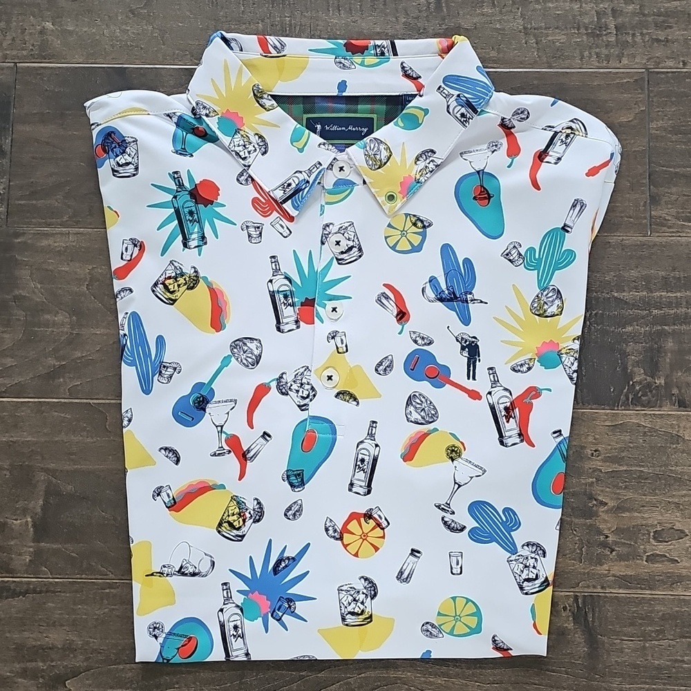 William Murray TnT Men's Festive Golf Polo Sz Large - Picture 9 of 9